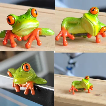 2023 Modern Benzersiz 3D Kurbağa Hayvan Figürleri Dekor Çocuk Hediyeler Ofis Süsleme