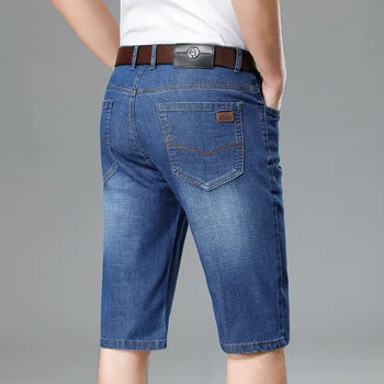 2023 Yaz Yeni erkek Beş Noktalı Kot Düz Fit Zayıflama Şort Marka İş Rahat Yüksek Kaliteli erkek Pantolon