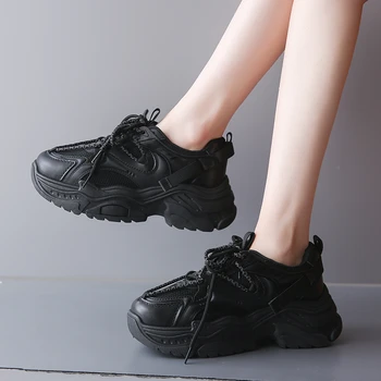 2023 Yeni ayakkabı Kadın Örgü kadın vulkanize ayakkabı Yaz Nefes Kadın Sneakers Lace Up Bayanlar Tıknaz Sneakers Zapatos Mujer