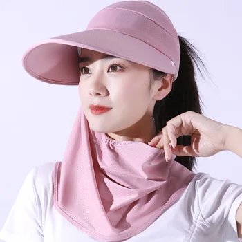 2023 Yeni Açık güneşlik şapka Ayarlanabilir Yaz Kadın UV Koruma Çıkarılabilir Eğlence Yüz Boyun Kapak spor yürüyüş Kamp Şapkaları