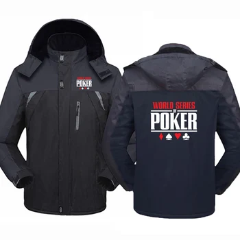 2023 Yeni Dünya Serisi Poker Ceket Erkekler Kalınlaşmak Rüzgarlık Palto Su Geçirmez Sıcak Soğuk Geçirmez Dağcılık Giyim
