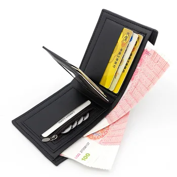 2023 Yeni Erkek Erkek PU Deri İnce Mini Cüzdan Fermuarlı bozuk para cüzdanı Kılıfı Plastik Kredi kartı kılıfı Tutucu Çoklu kart Bit