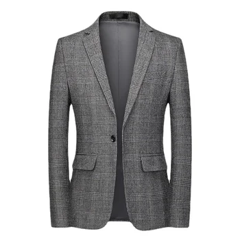2023 Yeni Sonbahar Erkek Blazer Moda İnce günlük giysi Erkekler için Marka Erkek Takım Elbise Tasarımcısı Kore Ekose Ceket Giyim Erkekler 5XL 6XL