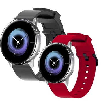 20mm Saat Kayışı Samsung Galaxy Saat Aktif 2 3 41 Silikon Watch Band Bilezik Spor Amazfit bip Kemer Yedek Kayış
