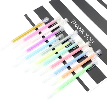 24 Adet Renkli Fosforlu Kalemler karton kutu Nötr Kalemler Beyaz Kanca Kalem DIY Vurgulayıcı Boyama Grafiti Kalemler