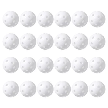 24 Adet Uygulama Topları, Taşınabilir Beyaz Delikli Topları Beyzbol Pickleball Eğitim Topları Uygulama Topları Kapalı Açık