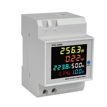 250-450V 100A 1 DİN-ray Ölçer Renkli LCD Gerilim Akım Aktif Güç Frekansı Elektrik Enerjisi Ölçüm Monitörü Cihazı