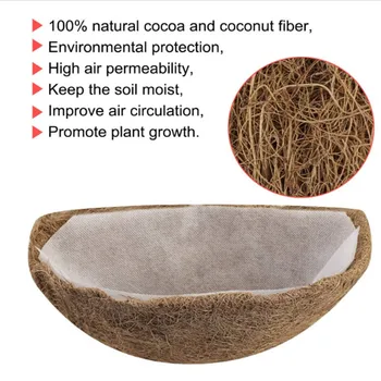 3/2/1 adet 14 İnç Coco Hindistan Cevizi Astarı Yarım Daire Hindistan Cevizi Elyaf Yedek Gömlekleri Asılı Sepetleri Bahçe Saksı Yetiştiricilerinin