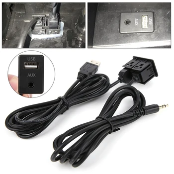 3.5 mm AUX Uzatma Kablosu Adaptörü Gömme Montaj USB Bağlantı Noktası Kulaklık Jakı Paneli Montaj Araba Tekne için