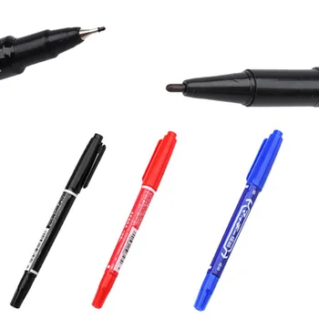 3 Adet / takım CD-R DVD-R Disk işaretleyici kalem Çift Kafa işaretleyici kalem Yazma Öğrenci işaretleyici kalem Okul ofis Kırtasiye Malzemeleri