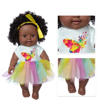 30 cm Renkli Elbise Yeni bebek bebekler silikon Afrika vinil 12 inç Yeniden Doğmuş bebek poupee boneca bebek yumuşak oyuncak hediye yürümeye başlayan