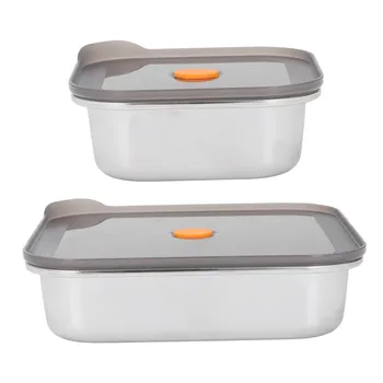 316 Paslanmaz Çelik Gıda Saklama Kabı Vakum Mühürlü Metal Gıda Tutmak için Bento Kutusu Buzdolabı sıcak