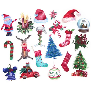 33 Adet Noel kağıt çıkartmalar Günlük Planlayıcısı Sevimli Dekoratif Çıkartmalar Yeni Yıl Kardan Adam hediye etiketi Scrapbooking Kırtasiye
