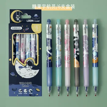 36 adet / grup Kawaii Astronot Silinebilir Basın Jel Kalem Sevimli 0.5 mm Mavi Mürekkep Kalemler Hediye Kırtasiye Ofis Okul Malzemeleri Toptan