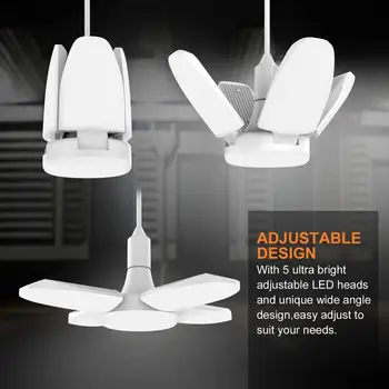 38w Led Fan garaj ışığı Katlanır Taşınabilir Deforme Endüstriyel Aydınlatma Ayarlanabilir Katlanabilir Ampul Aydınlatma Ac85-265v