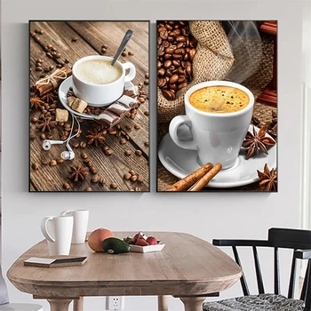 3d Elmas Boyama Kahve çikolata Çekirdeği Kahvaltı Duvar Sanatı Tam Elmas Mozaik Lezzetli Yemek Restoran Cafe Ev Dekor Hediye