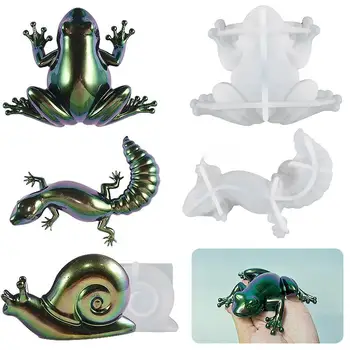 3D Kurbağa Kertenkele Epoksi Reçine Silikon Kalıplar Hipokampu DIY El Yapımı Ev Sanat Dekorasyon Süs Alçı Kalıp