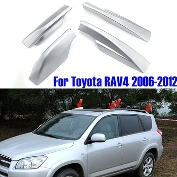 4 Adet araba tavan portbagajı Rayları Uç Kapağı koruma kapağı Kabuk Dekoratif Kapak Toyota RAV4 XA30 2006-2012