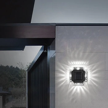 4 adet Güneş dış duvar ışıkları su geçirmez açık gece Lambası duyusal anahtarı kolay Kurulum ayarlanabilir ev bahçe için