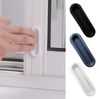 4 Adet Sürgülü Kapı Kolları Punch-ücretsiz Kendinden yapışkanlı Plastik Saplı Çekme Çıkarılabilir Cam Pencere Dolabı çekmece dolabı Kavrama