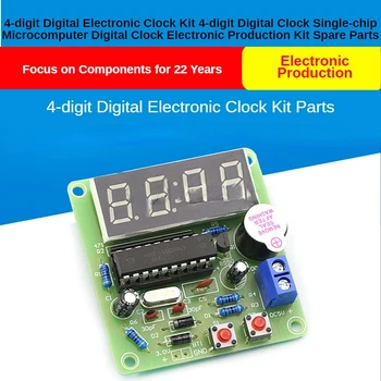4 Haneli Dijital Elektronik Saat Kiti Saat Tek çipli Mikrobilgisayar Dijital Saat Elektronik Üretim Kiti