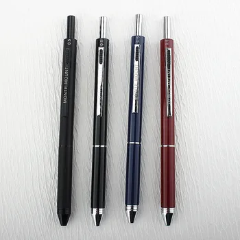 4 İn 1 Renkli Metal Tükenmez Kalemler 3 Renk Tükenmez Kalem 1 Otomatik Kalem Okul Ofis Yazma Malzemeleri Kırtasiye Hediyeler