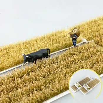 4 Şeritler / Kutu 1/72-1/87 HO Ölçekli Buğday Tarlası Pirinç Tarlası Şerit Minyatür Kum Levha Sence Modeli