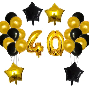 40 Yıl Doğum Günü Partisi Numarası Konfeti Lateks Balonlar Yetişkin İçin 40th Doğum Günü Partisi Dekorasyon Erkekler Kadınlar Yıldönümü Malzemeleri