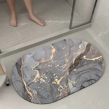 40x60cm Mermer Desen Banyo Halısı Süper Emici Paspas Napa Cilt kaymaz Çabuk kuruyan Banyo Aksesuarları duş matı