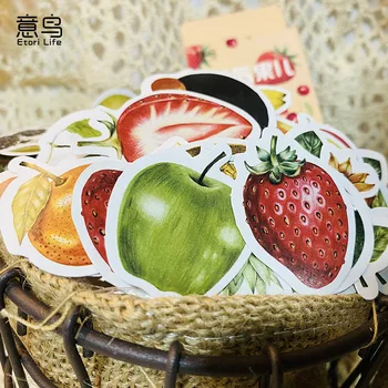 46 Adet Meyve çıkartmalar 4CM Sevimli Posterler Mini Kağıt Etiket Dekorasyon Günlüğü Dıy Scrapbooking Etiket Etiket Kırtasiye Albümü