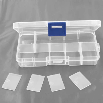 5 adet Düğmeler Halkalar Depolama Ayarlanabilir Plastik 10/15 Bölme saklama kutusu Takı Küpe Kutusu Kasa Konteyner Kutuları