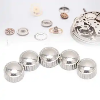 5 adet İzle Taç Gümüş Düz Kuşgözü Kafa Mekanik Taç Kafa Taç Tamir İzle kol saati Aksesuarları Saatçi için