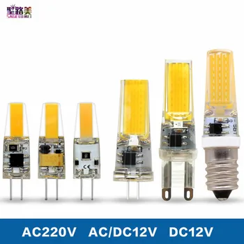 5 ADET Kısılabilir Mini G4 G9 E14 LED COB Lamba 6W Ampul AC DC 12V 220V mum ışıkları yerine 30W 40W Halojen Avize Spot