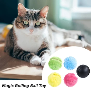 5 adet Sihirli Rulo Topu Oyuncak Aktivasyon Otomatik Top Köpek Kedi İnteraktif Komik Çiğnemek Peluş Elektrikli Haddeleme Topu Pet Köpek Kedi Oyuncak