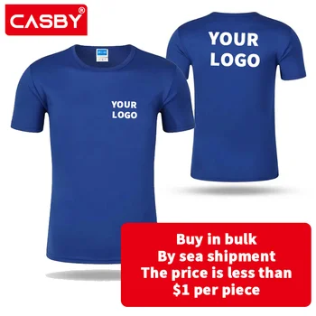 5 adet Özel logo Baskı Yaz Rahat Yuvarlak Boyun Düz Renk T-Shirt Çift Erkekler Ve Kadınlar Kısa Kollu Üst