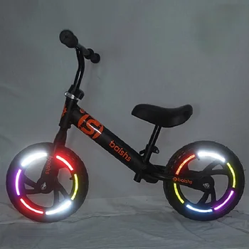 6 adet Renk yansıtıcı Bisiklet Jant Lastik Yansıtıcı Çıkartmalar Çocuk Denge Bisikleti Yansıtıcı Çıkartmalar Gece Sürme Güvenlik Uyarısı