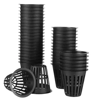 60 Paket 2 İnç Net Bardak Oluklu Örgü Geniş Dudak filtre teçhizatı Net Pot Kova Sepeti Hidroponik için