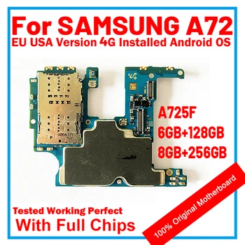 6GB RAM 128GB ROM Samsung Galaxy A72 A725F Anakart Orijinal Unlocked Tam Cips IMEI OS Mantık Kurulu Anakart