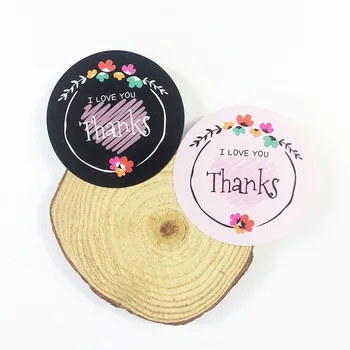 80 Adet/grup 'Teşekkürler' 'SENİ SEVİYORUM' Çiçek Tasarım Etiket Etiketleri Kağıt Çıkartmalar Scrapbooking Mühürler Hediyeler İçin