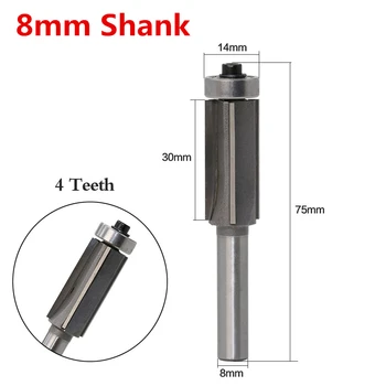 8mm shank-1 ADET, ücretsiz kargo ağaç işleme yönlendirici bit, cnc katı karbür oyma makinesi bıçak, 4 flüt düz kenar kırpma