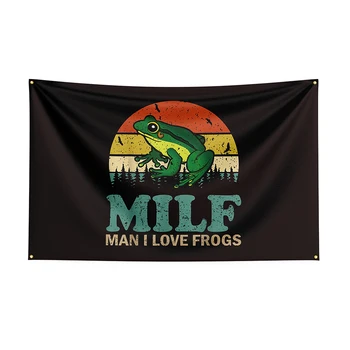 90x150cm MILF adam aşk kurbağalar bayrak Polyester baskılı afiş dekor için