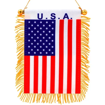 ABD Püsküllü Saçaklı Pencere asmak için bayrak dikiz aynası Çift Taraflı Saçaklı Afiş Araba Süsleme Ev Dekor Sıcak Satış