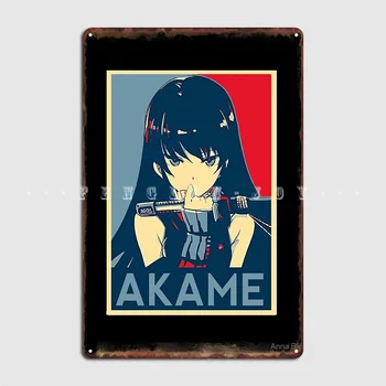 Akame Ga Öldürmek Akame Waifu Poster Metal Plak Sinema Mutfak Sinema Özelleştirmek Boyama Dekor Tabela Posterler
