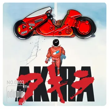 Akira Emaye Pin Rozeti 1988 Film Afiş Sanat Kırmızı Motosiklet Broş Bilim Kurgu Filmleri Klasik Anime Takı Hediye