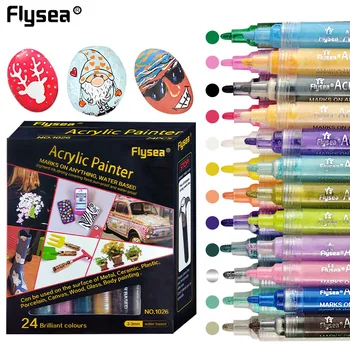 Akrilik boya kalemi Kalemler Premium Su Geçirmez Kalıcı Boya resim kalemi Kalem Kaya Boyama, DIY El Sanatları Projeleri, Seramik Cam