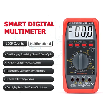 Akıllı Dijital Multimetre 1999 Sayımlar LCD Arka Elektrik Otomotiv Voltmetre Ampermetre Sıcaklık Ölçüm Bekleme Açısı