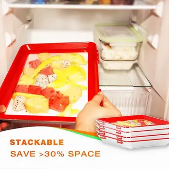 Akıllı Tepsi Yaratıcı Gıda Plastik Koruma Tepsisi Mutfak Eşyaları Gıda Saklama Kabı Seti Gıda Taze Depolama Mikrodalga Kapak