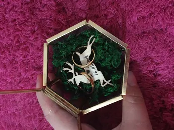 Altın Cam Kutu Nişan Yüzüğü Kutusu Takı Hediye Alyans Tutucular Takı çanak Geometrik Aşk özel Yüzük Taşıyıcı Kutusu