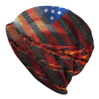 Amerikan Bayrağı Skullies bere Moda Sonbahar Kış Açık Unisex Kapaklar Yetişkin Sıcak Termal Elastik Kaput Örgü şapka