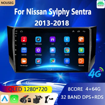 Android Araba Radyo Carplay Nissan Sylphy için B17 Sentra 2012-2018 Stereo WiFi GPS Navigasyon Multimedya Video Oynatıcı Kafa Ünitesi